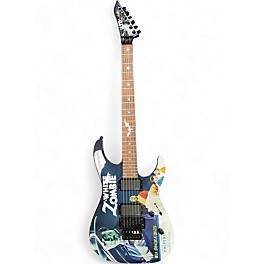 Used ESP LTD Kirk Hammett Signature White Zombie Custom Graphic Solid Body Electric Guitar