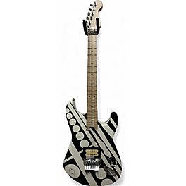 Used EVH Stripe Series Circles Black and White Solid Body Electric Guitar