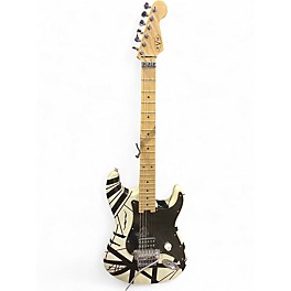 Used EVH Striped Series Black and White Solid Body Electric Guitar