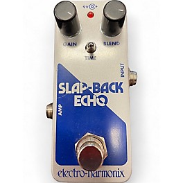 Used Electro-Harmonix SLAP-BACK ECHO Analog Delay Effects Pedal Silver and Blue Effect Pedal