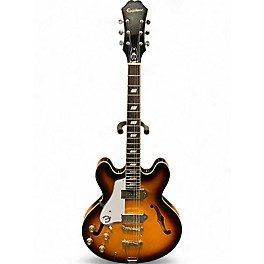 Used Epiphone Casino Left Handed Vintage Sunburst Hollow Body Electric Guitar