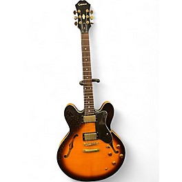 Used Epiphone Dot Deluxe Flametop 2 Tone Sunburst Hollow Body Electric Guitar