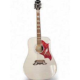 Used Epiphone Dove Pro Arctic White Acoustic Electric Guitar