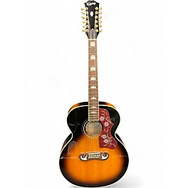 Used Epiphone J200 2 Color Sunburst 12 String Acoustic Electric Guitar
