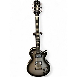 Used Epiphone Les Paul Custom Black and Silver Solid Body Electric Guitar