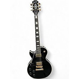 Used Epiphone Les Paul Custom Left Handed Black and Gold Electric Guitar