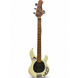 Used Ernie Ball Music Man Stingray 4 String Antique White Electric Bass Guitar