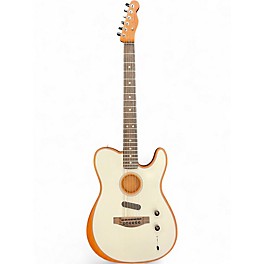 Used Fender Acoustasonic Player Telecaster White Acoustic Electric Guitar
