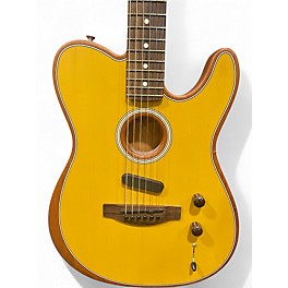 Used Fender Acoustasonic Player Telecaster Yellow Acoustic Electric Guitar