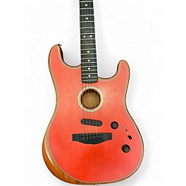 Used Fender American Acoustasonic Stratocaster Flat Red Acoustic Electric Guitar