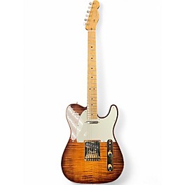 Used Fender American Select Telecaster Flame Maple Top Chambered Ash Body 3 Tone Sunburst Hollow Body Electric Guitar