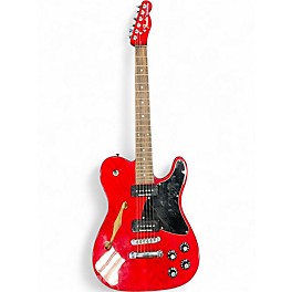 Used Fender JA90 Jim Adkins Thinline Telecaster Crimson Red Trans Hollow Body Electric Guitar