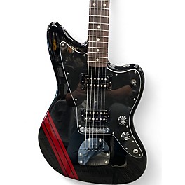 Used Fender Jazzmaster Blacktop HH Stripe Offset Black Solid Body Electric Guitar