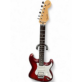 Used Fender "Squier Series" Floyd Rose Standard Stratocaster Trans Red Solid Body Electric Guitar