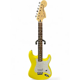 Used Fender Tom Delonge Signature Stratocaster Graffiti Yellow Solid Body Electric Guitar