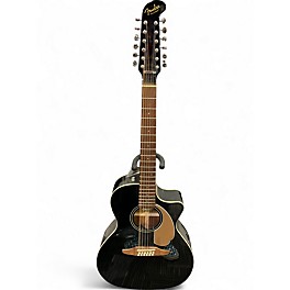 Used Fender Villager SCE Black 12 String Acoustic Electric Guitar