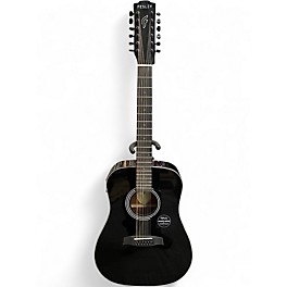 Used Fesley FDET280 Black 12 String Acoustic Electric Guitar