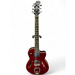 Used Hagstrom D2F Crimson Red Burst Hollow Body Electric Guitar