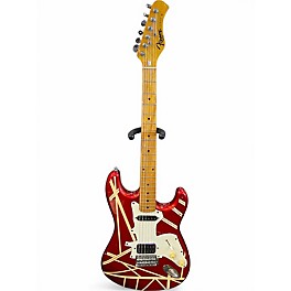 Used Hondo FAME 761 RED/WHITE STRIPE Solid Body Electric Guitar