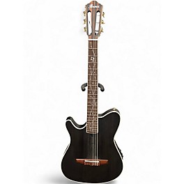 Used Ibanez TOD10NL Trans Black Nylon String Acoustic Guitar