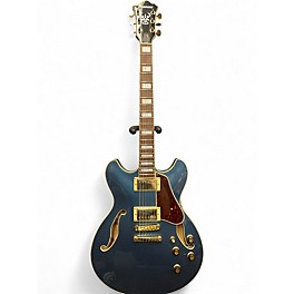 Used Ibanez as73g-pbm Prussian Blue Metallic Hollow Body Electric Guitar