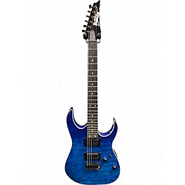 Used Ibanez grg120qasp Transparent Blue Gradation Solid Body Electric Guitar