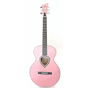 jj heart pink acoustic guitar