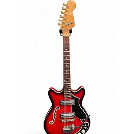 Used Kingston Model 3 Crimson Red Burst Hollow Body Electric Guitar