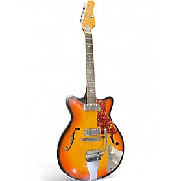 Used Kingston Teisco 3 Color Sunburst Hollow Body Electric Guitar
