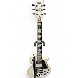 Used Ltd LTD James Hetfield Signature Iron Cross Black and White Solid Body Electric Guitar