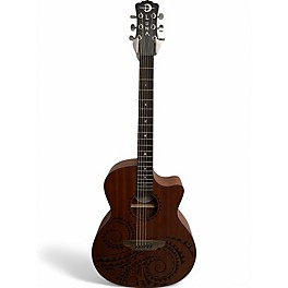 Used Luna Gypsy Tattoo Mahogany Satin Natural Acoustic Electric Guitar