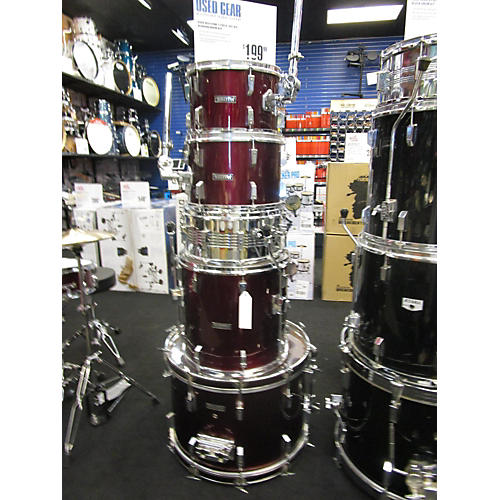 Used maxtone 5 piece 5pc kit maroon drum kit  guitar center