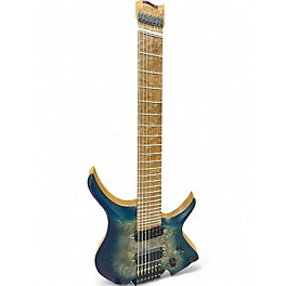 Used Nk 7 STRING HEADLESS BLUE BURL Solid Body Electric Guitar