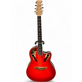 Used Ovation CS257 Celebrity red Acoustic Electric Guitar