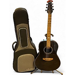 Used Ovation ULTRA 1516PBM PITCH BLACK Acoustic Electric Guitar