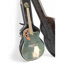 Used Ovation ce44p elite plus Trans Green Acoustic Electric Guitar