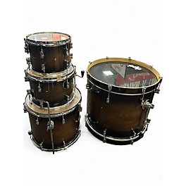 Used PDP by DW 4 Piece CONCEPT MAPLE EXOTIC SERIES WALNUT TO CHARCOAL BURST Drum Kit