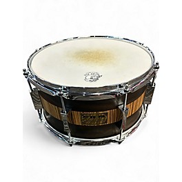 Used Pork Pie 13X7 EXOTIC ROSEWOOD ZEBRAWOOD SNARE ZEBRAWOOD Drum
