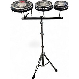 Used Remo 3 Piece Rototom Black Roto Toms