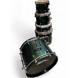 Used SPL 5 Piece Unity II Dark Green Sparkle Drum Kit