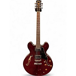Used Samick SAN450 SEMI HOLLOW BODY ELECTRIC DOUBLE CUTAWAY Burgundy Hollow Body Electric Guitar