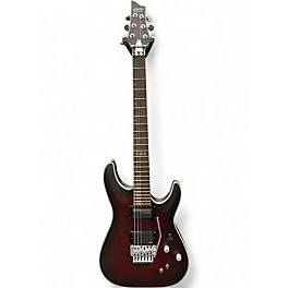 Used Schecter Guitar Research C-1 Platinum FR S Satin Crimson Red Burst Solid Body Electric Guitar