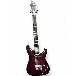 Used Schecter Guitar Research C-1 Platinum FR S Satin Crimson Red Burst Solid Body Electric Guitar
