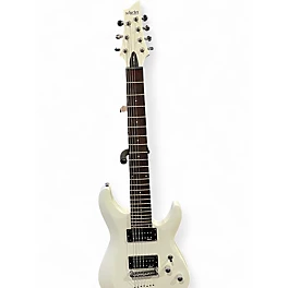 Used Schecter Guitar Research C-7 DELUXE WHITE Solid Body Electric Guitar