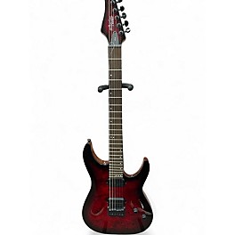 Used Schecter Guitar Research CR-6 Crimson Red Trans Solid Body Electric Guitar