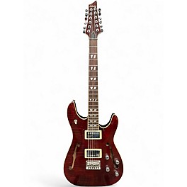 Used Schecter Guitar Research CSH-12 Trans Red Hollow Body Electric Guitar