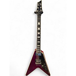 Used Schecter Guitar Research CUSTOM V-1 Trans Purple Solid Body Electric Guitar