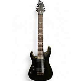 Used Schecter Guitar Research DEMON-8 LEFT HANDED Satin Black Solid Body Electric Guitar