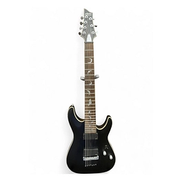 Used Schecter Guitar Research Damien 7 String Black Solid Body Electric Guitar