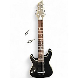 Used Schecter Guitar Research Damien Elite 7 Left Handed Satin Black Electric Guitar